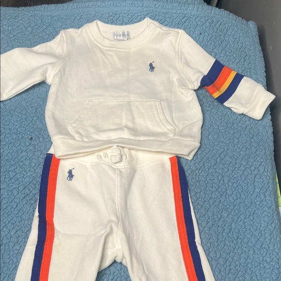 Ralph Lauren Other - Ralph Lauren Cream Baby Set with Colorful Stripes